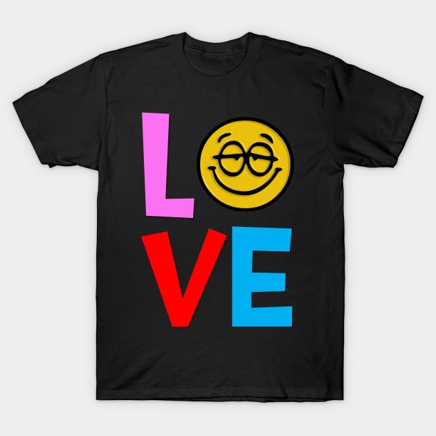 Love smiley face emoji women’s be happy style T-Shirt by Girl Gang Leader